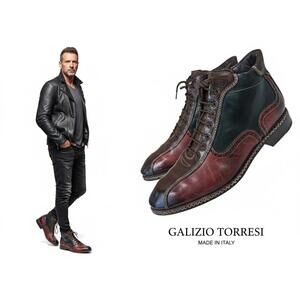 Galizio Torresi Italy Men Boots Pointed-Toe Leather 11.5